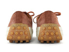 Tod's Rust Nubuck Suede and White Leather Cap Toe Sneakers - 39.5