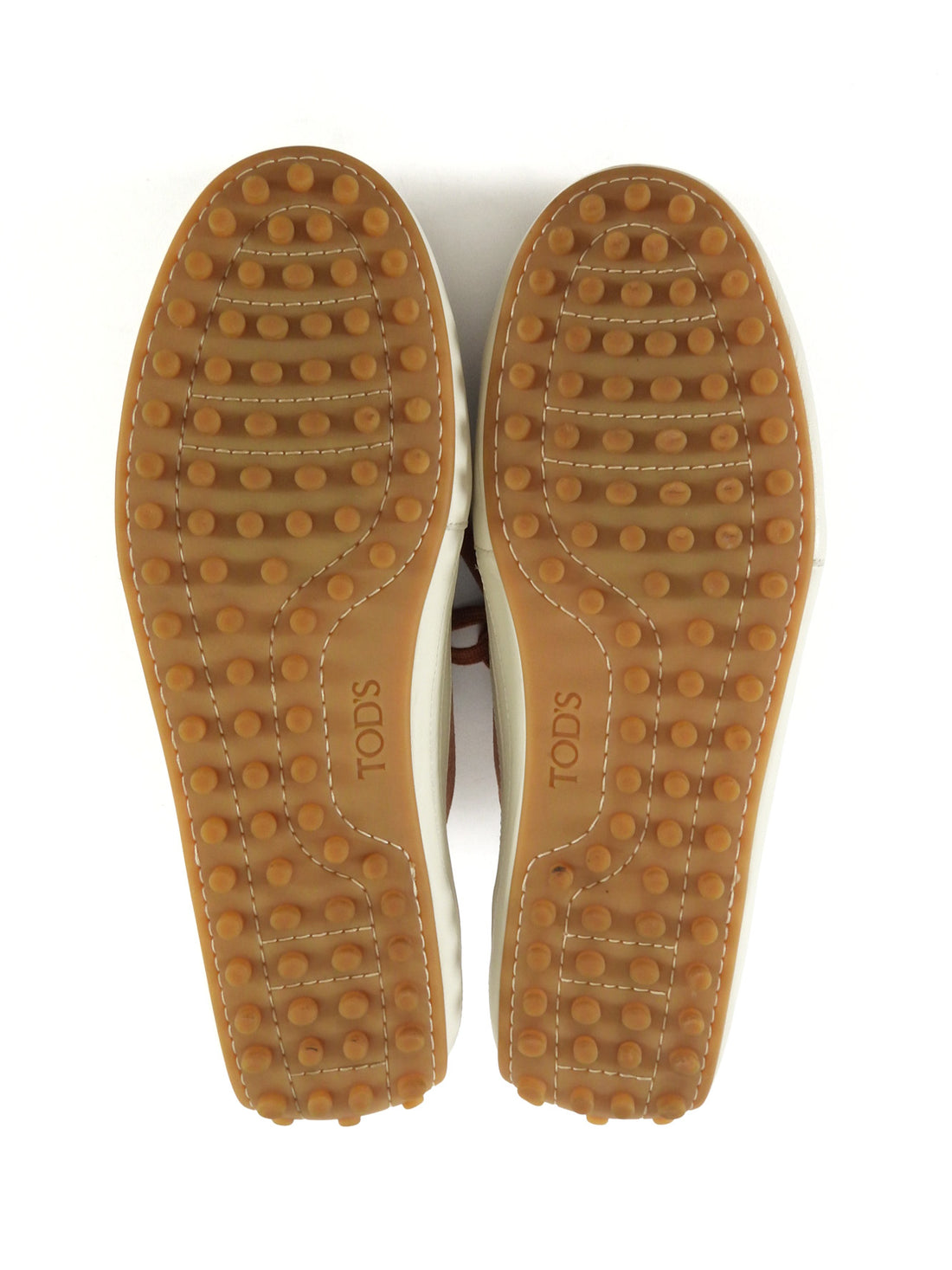 Tod's Rust Nubuck Suede and White Leather Cap Toe Sneakers - 39.5