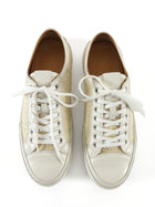 Tod's Beige Tweed and White Leather Combo Sneakers - 39.5