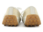 Tod's Beige Tweed and White Leather Combo Sneakers - 39.5