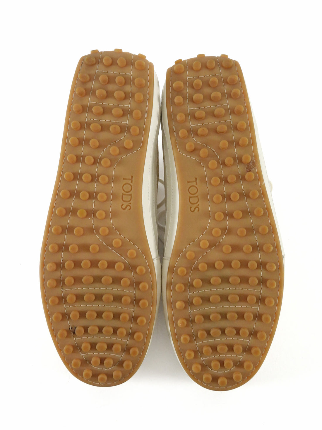 Tod's Beige Tweed and White Leather Combo Sneakers - 39.5