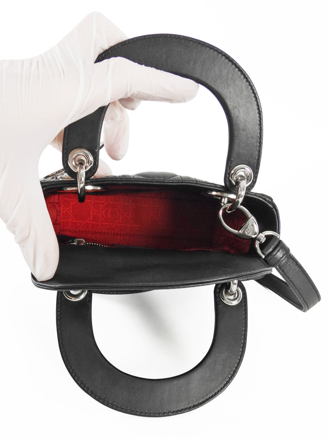 Dior Black Cannage Quilted Leather Mini Lady Dior Mini