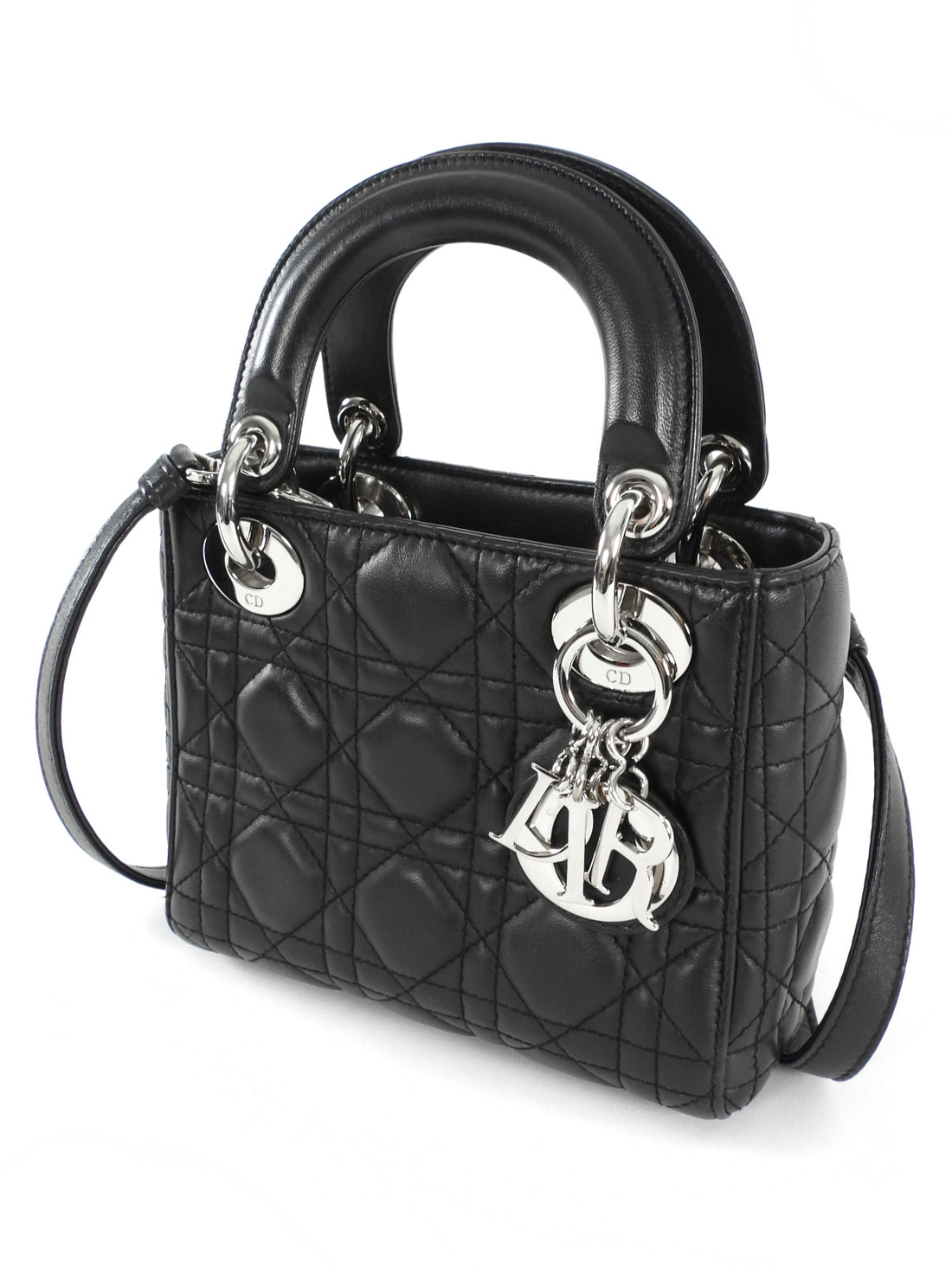 Dior Black Cannage Quilted Leather Mini Lady Dior Mini