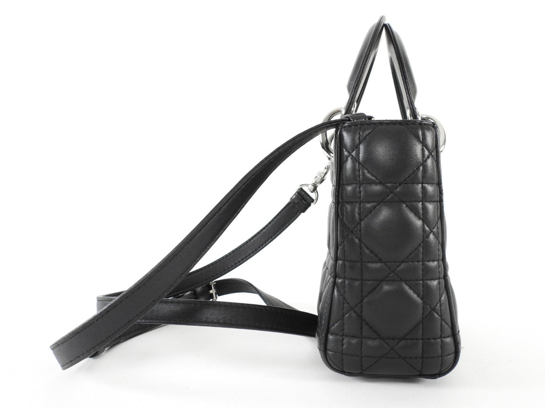 Dior Black Cannage Quilted Leather Mini Lady Dior Mini