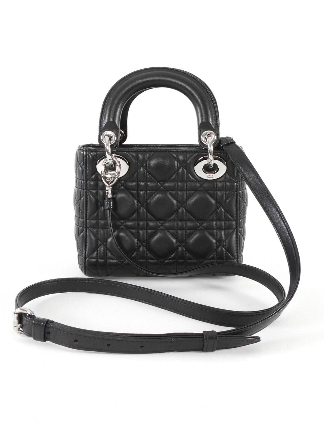 Dior Black Cannage Quilted Leather Mini Lady Dior Mini