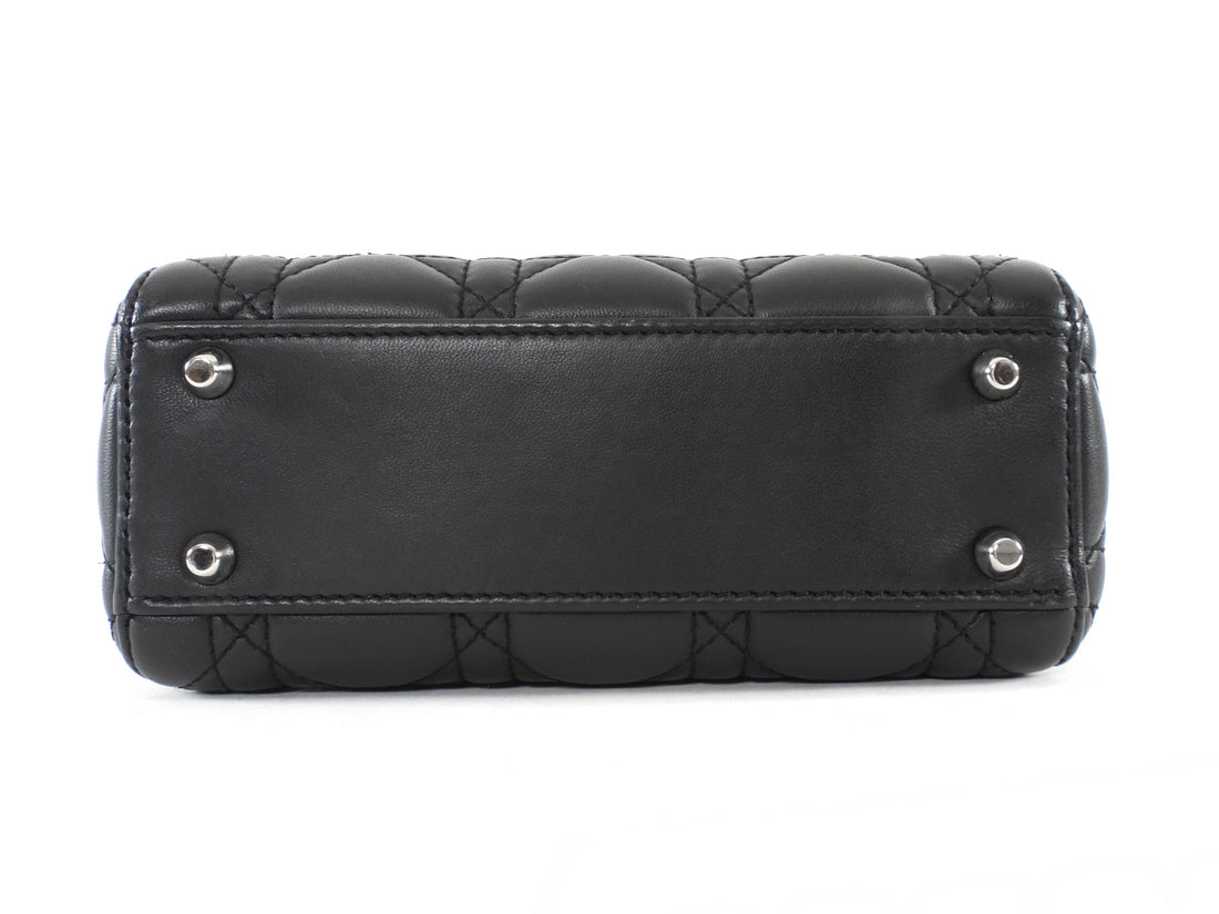 Dior Black Cannage Quilted Leather Mini Lady Dior Mini