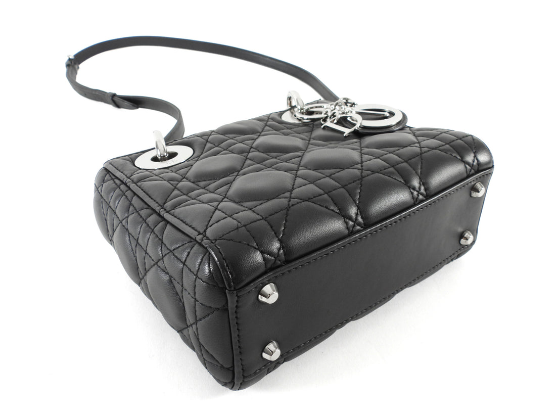 Dior Black Cannage Quilted Leather Mini Lady Dior Mini