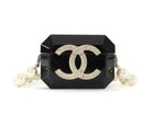 Chanel B21 Black Resin Crystal Pearl Airpods Pro Holder Bag