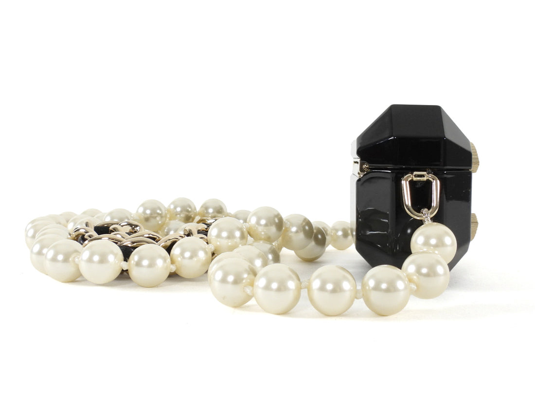 Chanel B21 Black Resin Crystal Pearl Airpods Pro Holder Bag