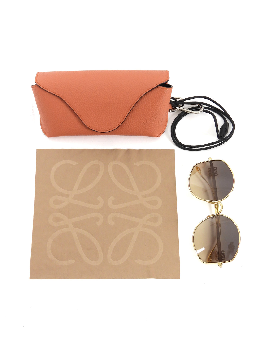 Loewe Gold Oversized Anagram Gradient Lens Sunglasses