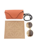 Loewe Gold Oversized Anagram Gradient Lens Sunglasses