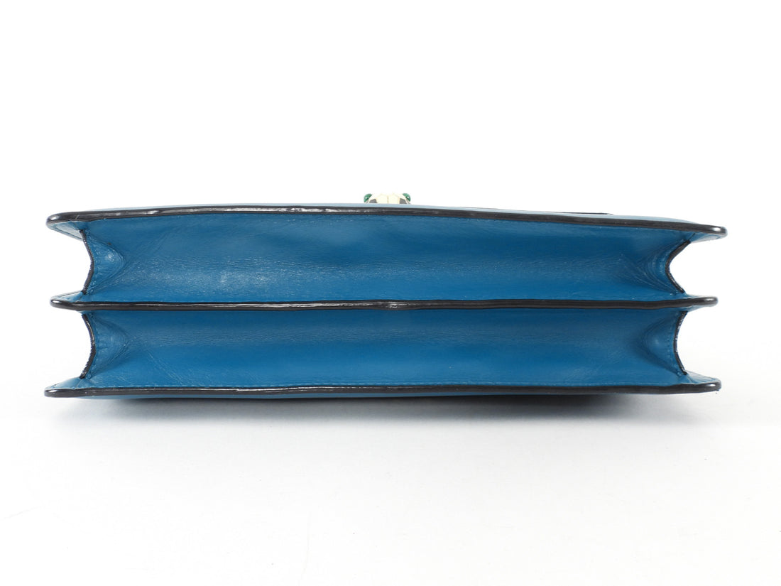 Bvlgari Teal Blue Medium Serpenti Forever Flap Bag