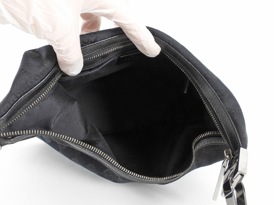 Gucci Tom Ford Vintage Black GG Monogram Canvas Hobo Bag