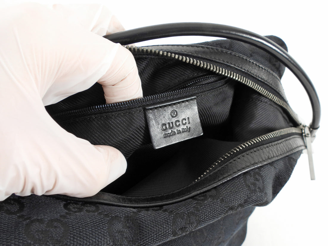 Gucci Tom Ford Vintage Black GG Monogram Canvas Hobo Bag