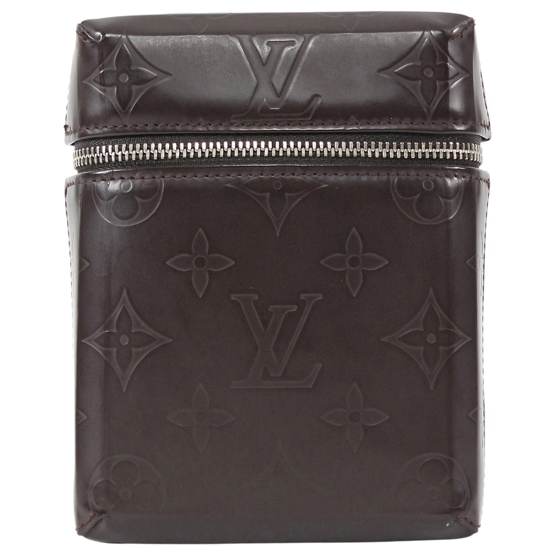 Louis Vuitton Brown Smooth Embossed Leather Glace Ray Belt Pouch Bag
