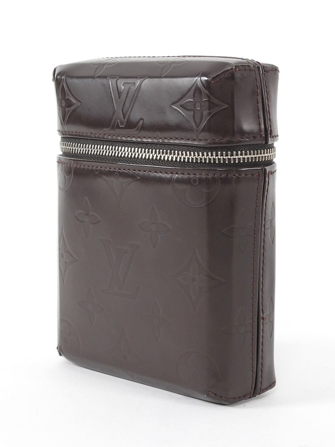 Louis Vuitton Brown Smooth Embossed Leather Glace Ray Belt Pouch Bag