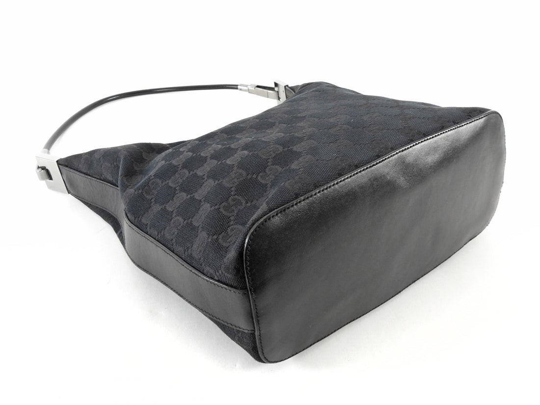 Gucci Tom Ford Vintage Black GG Monogram Canvas Hobo Bag