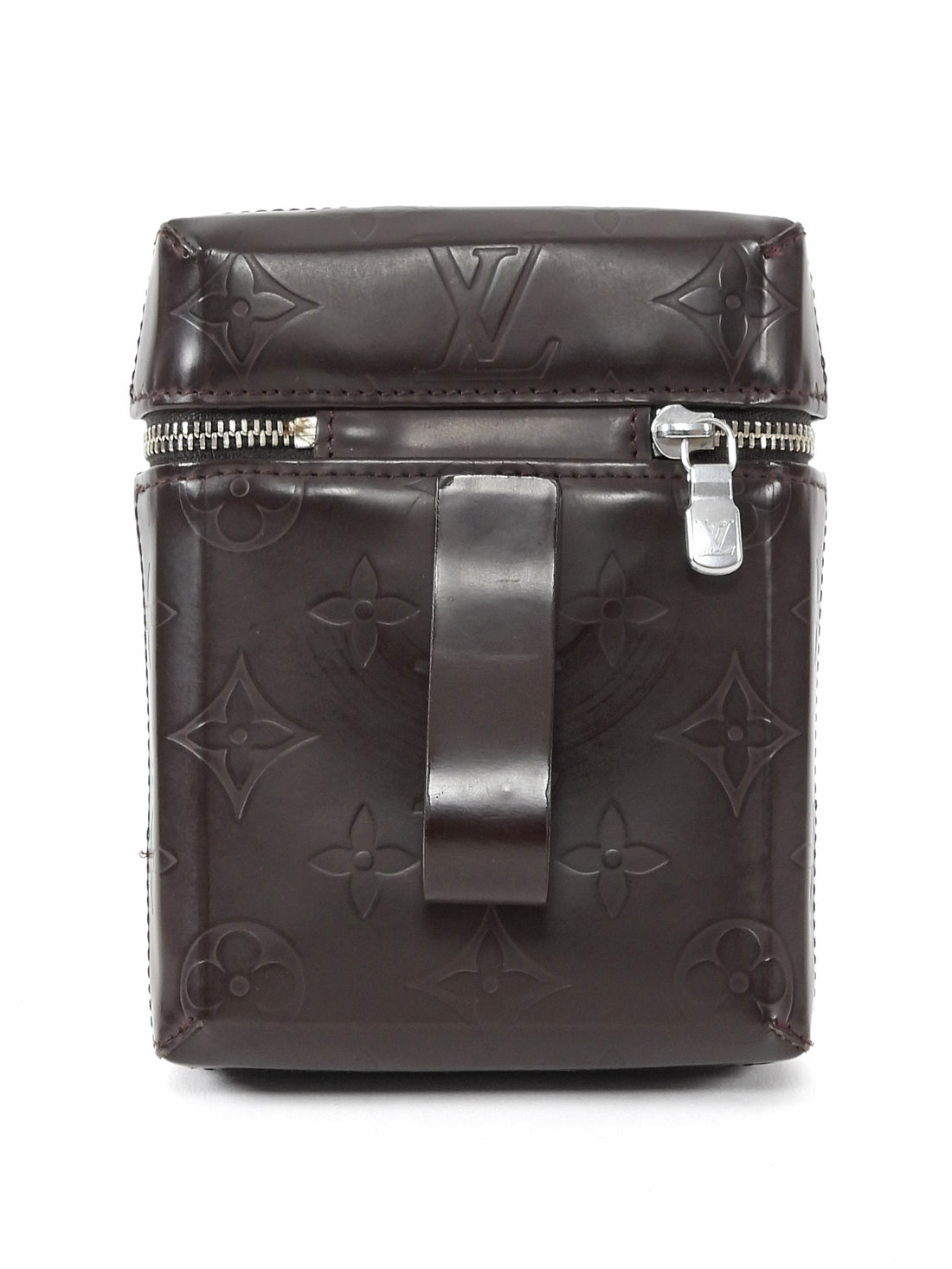 Louis Vuitton Brown Smooth Embossed Leather Glace Ray Belt Pouch Bag