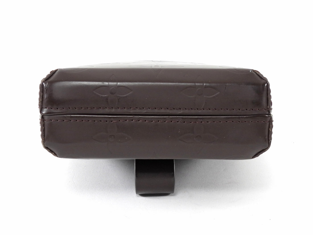 Louis Vuitton Brown Smooth Embossed Leather Glace Ray Belt Pouch Bag