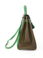 Hermes Green Tri-Color Ostrich Kelly Retourne 32 Handbag PHW
