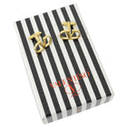 Valentino Gold V Logo Brushed Metal Cufflinks