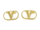 Valentino Gold V Logo Brushed Metal Cufflinks