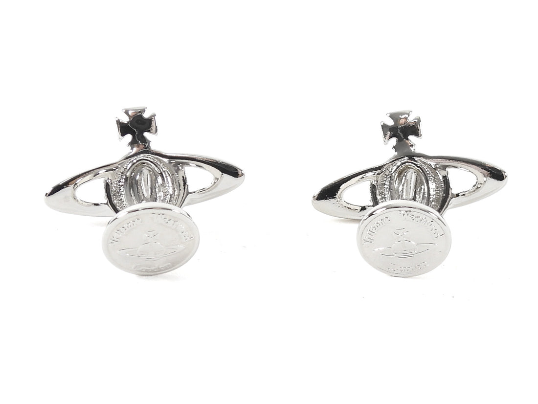 Vivienne Westwood Silver Silvertone Metal Orb Crystal Cufflinks