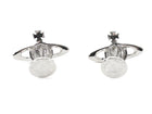Vivienne Westwood Silver Silvertone Metal Orb Crystal Cufflinks