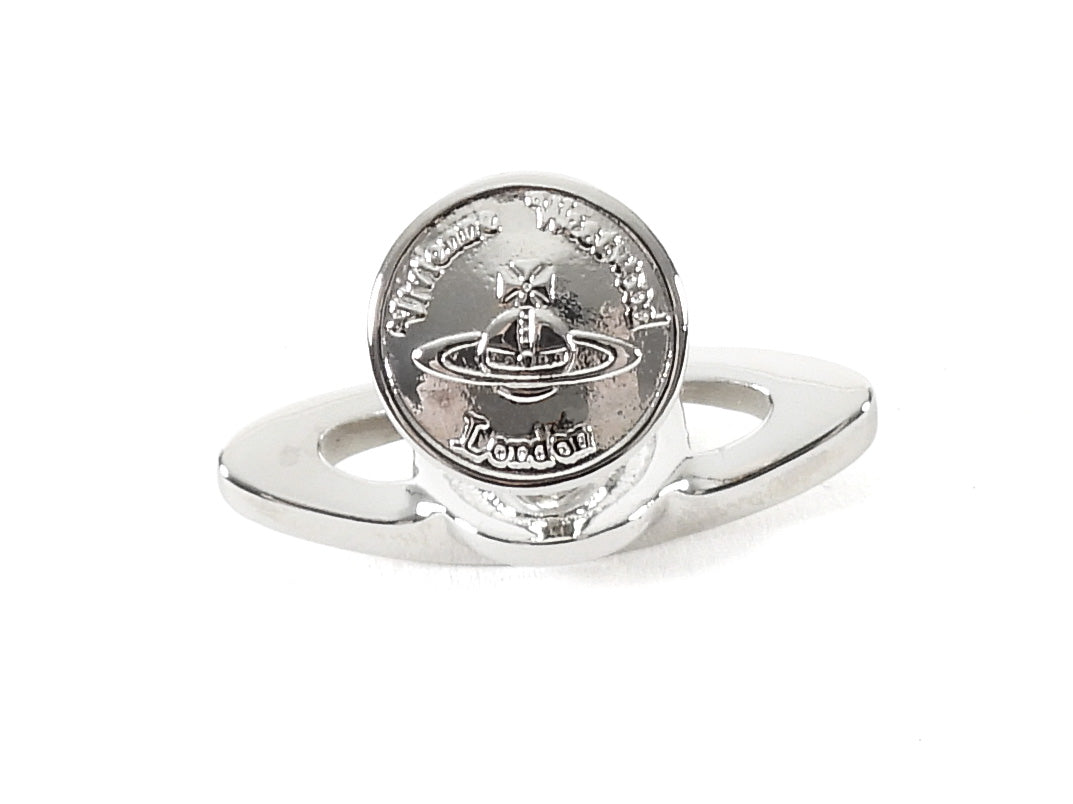 Vivienne Westwood Silver Silvertone Metal Orb Crystal Cufflinks