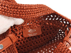 Tod's Rust Crochet Raffia Mini Manici Logo Tote Bag