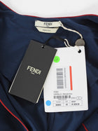 Fendi Midnight Navy Red FF Monogram Embroidered Pajama Jumpsuit 40
