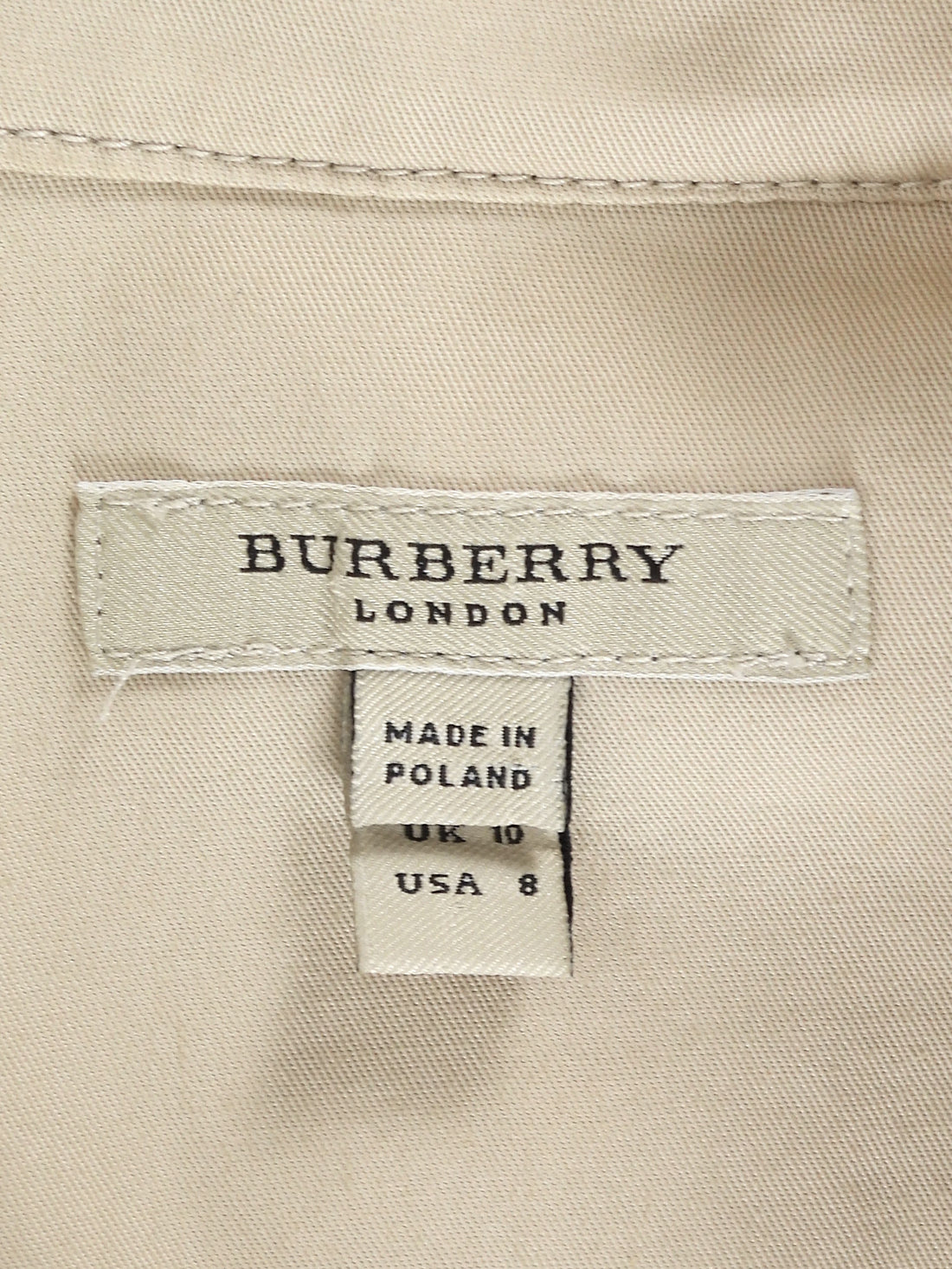 Burberry Beige Pleated Cotton Gabardine Canvas Trench Coat Dress - US8 / UK10