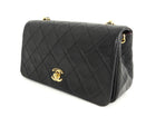 Chanel Black Vintage 1989-1991 Quilted Leather Mini Full Flap Bag Mini