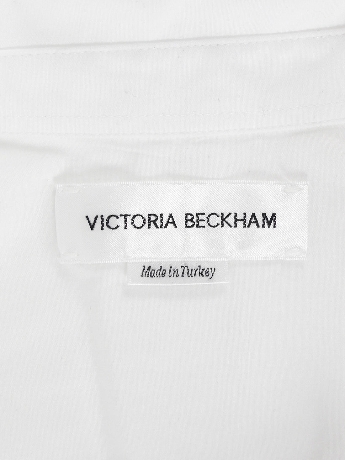 Victoria Beckham White Cotton Button Down Shirt with Strap Across Back - M