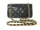 Chanel Black Vintage 1989-1991 Quilted Leather Mini Full Flap Bag Mini