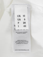 Victoria Beckham White Cotton Button Down Shirt with Strap Across Back - M