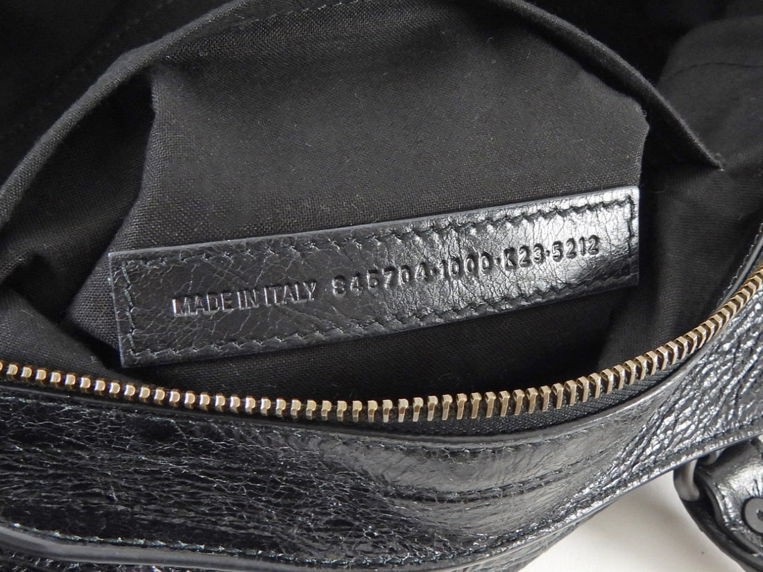 Balenciaga Black Le City Black Lambskin East West Shoulder Bag