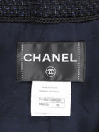 Chanel Navy Tweed CC Button Zip Down Jacket - FR 48
