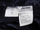 Miu Miu Blue Denim Padded Logo Zip Bomber Jacket - S / 40