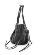 Balenciaga Black Le City Black Lambskin East West Shoulder Bag