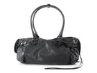 Balenciaga Black Le City Black Lambskin East West Shoulder Bag
