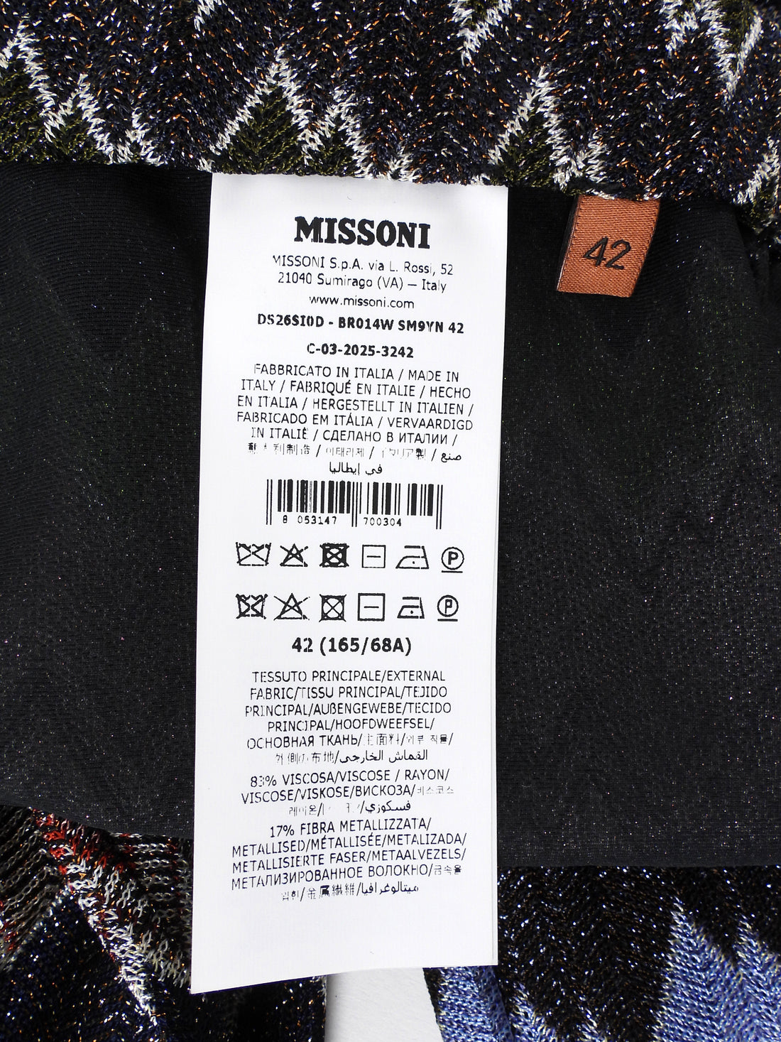 Missoni Purple Green Black Multi Lame Jacquard Zig Zag Knit Wide Leg Trousers - 42