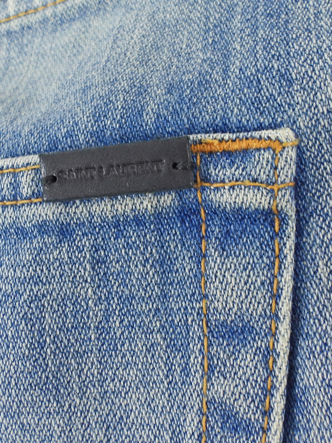 Saint Laurent Blue Saint Laurent D45 Wide Leg Faded Denim - 27