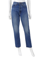 Khaite Blue Finley Faded Denim Straight Leg Jeans - 28