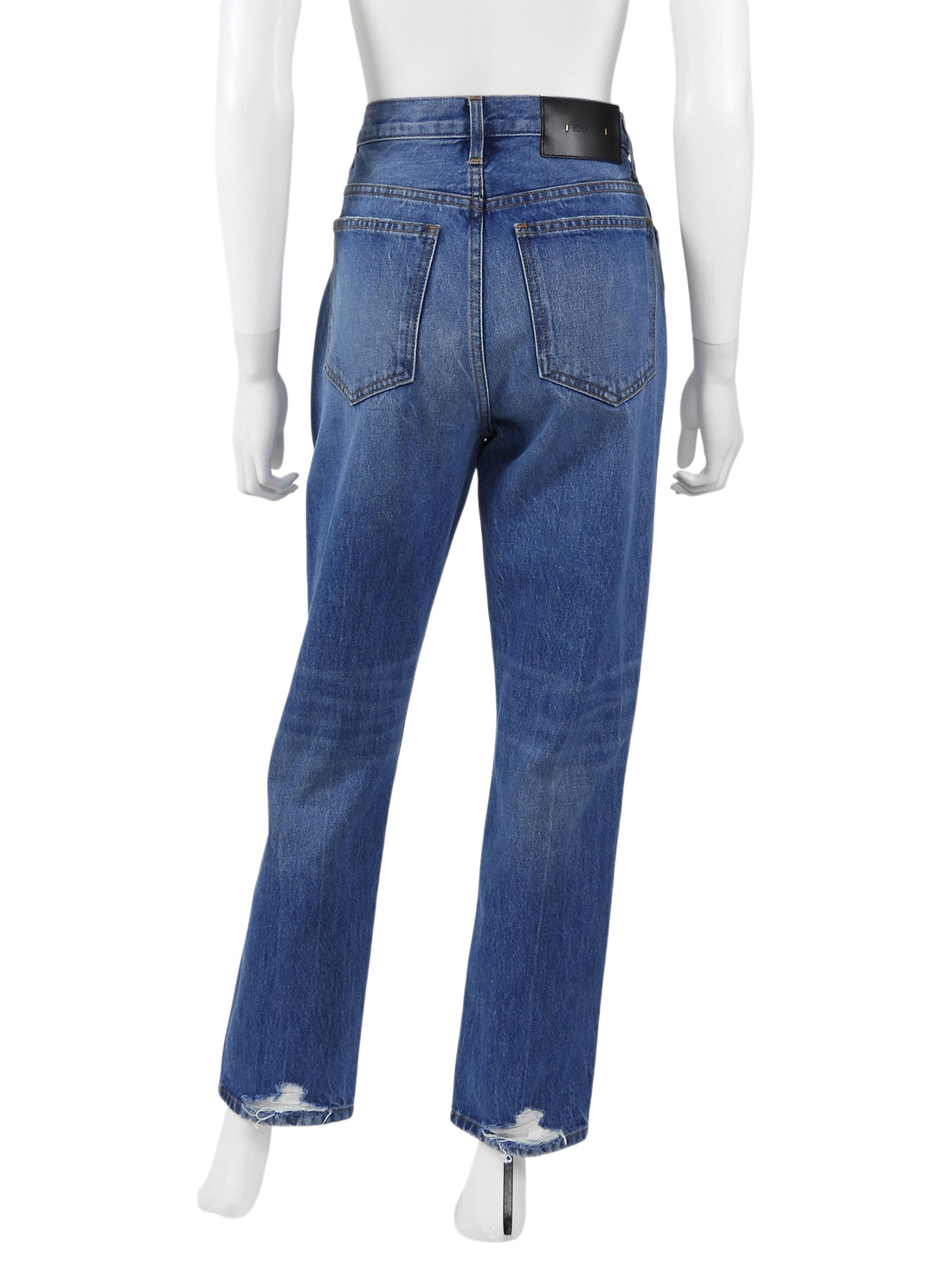Khaite Blue Finley Faded Denim Straight Leg Jeans - 28