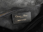 Dior Black Satin Cannage Quilted Small Crystal Charms Lady Dior