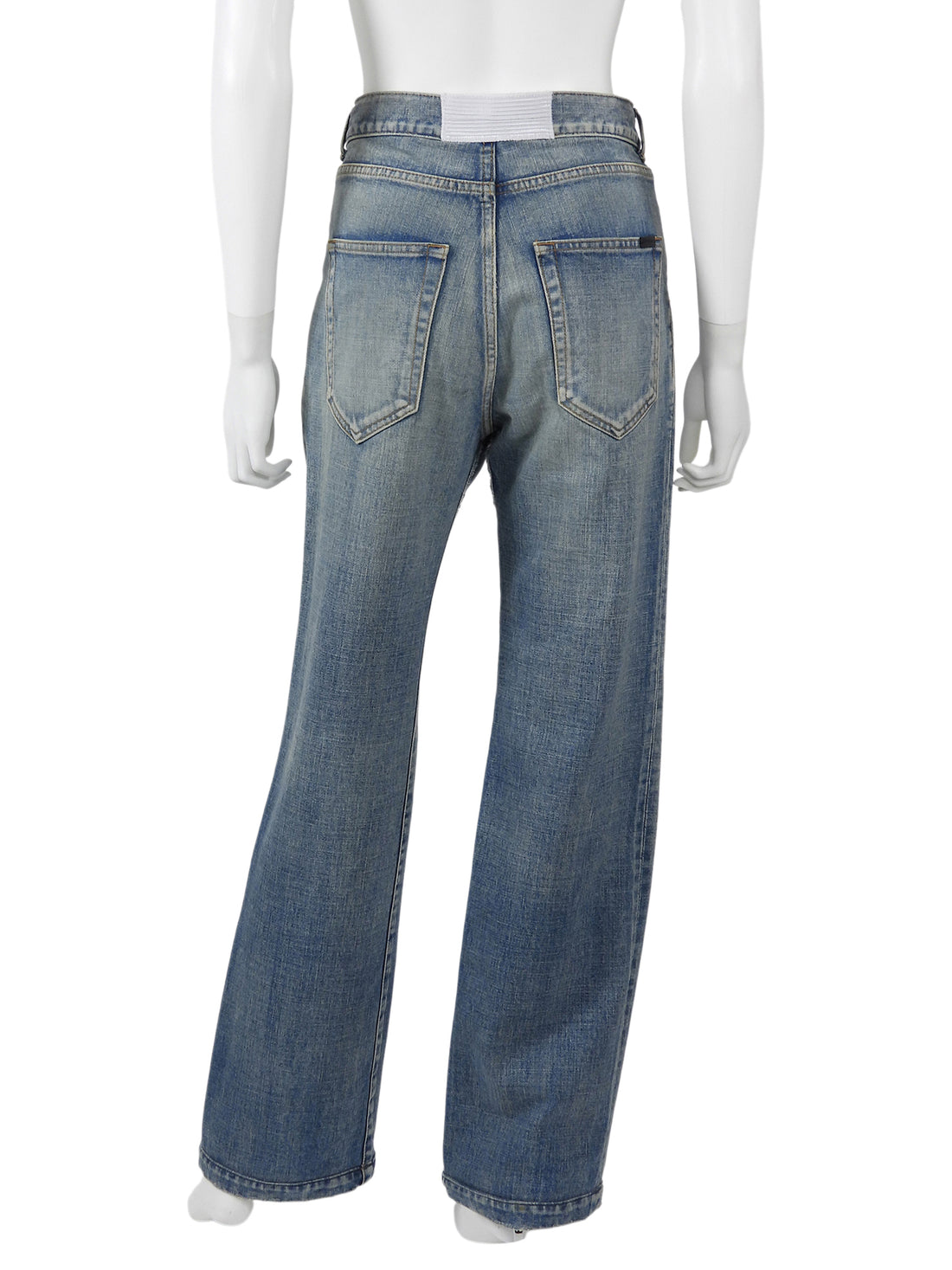 Saint Laurent Blue Saint Laurent D45 Wide Leg Faded Denim - 27
