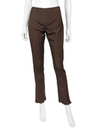 Miu Miu Brown Cotton Ruffle Hem Trouser and Wrap Skirt Set 38 / US 00-0