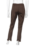 Miu Miu Brown Cotton Ruffle Hem Trouser and Wrap Skirt Set 38 / US 00-0