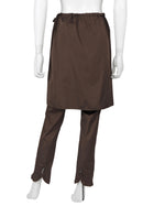 Miu Miu Brown Cotton Ruffle Hem Trouser and Wrap Skirt Set 38 / US 00-0